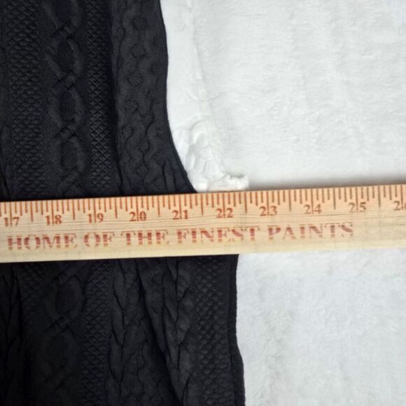 Knitted Sleeveless Cardigans Pants Lounge Set Women XL Black White Trim - Picture 8 of 14